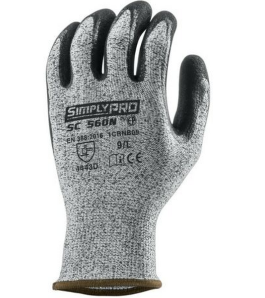 SIMPLY PRO SC 560N protective gloves, size 6, grey/black, EUROTEHNIQUE