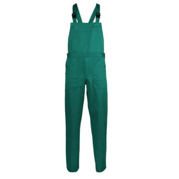 PANTALONI CU PIEPTAR PARTNER, VERDE, 100% BUMBAC, 250G_L (cs - sefira.ro