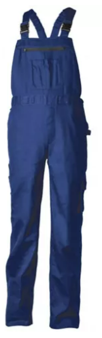 PANTALONI CU PIEPTAR COMMANDER, ALBASTRU REGAL 100% BUMBAC S