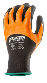 Manusi de protectie EUROLITE, marimea 6, dublu strat, antialunecare, negru/portocaliu, COVERGUARD - sefira.ro