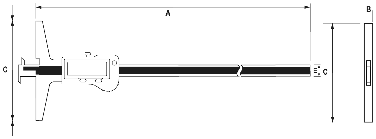 Digital sliding caliper IP67 with preset ALPA AA059