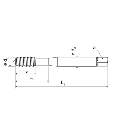 Steel and aluminum cheese tap for blind holes and through holes M KERFOLG FORM