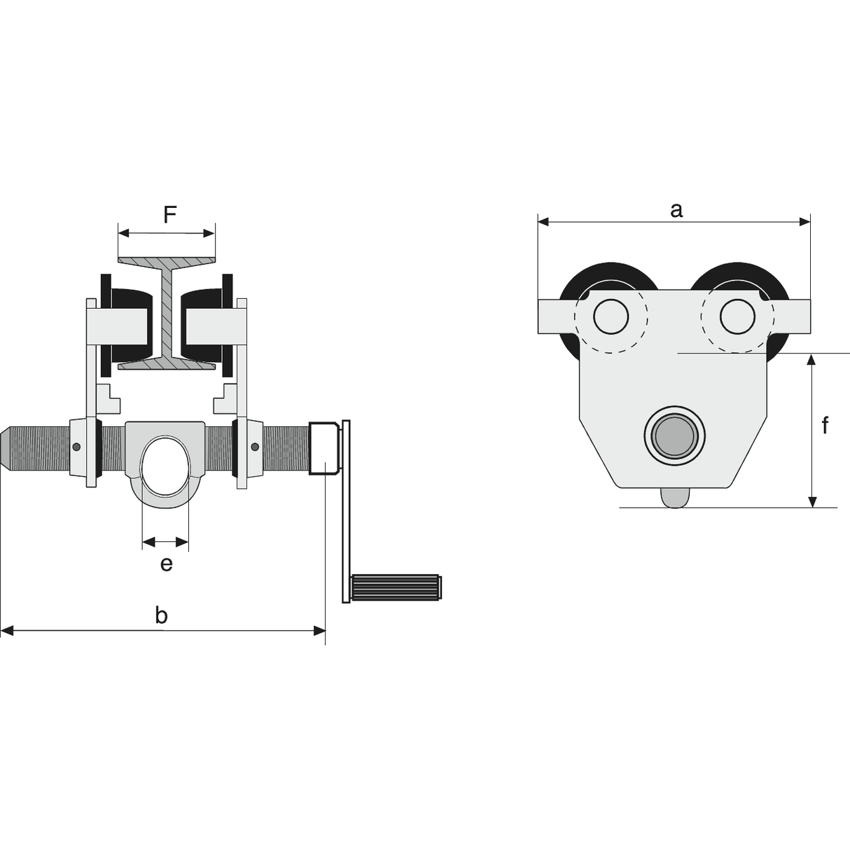 Carucioare pentru elevatoare manuale cu lant - sefira.ro