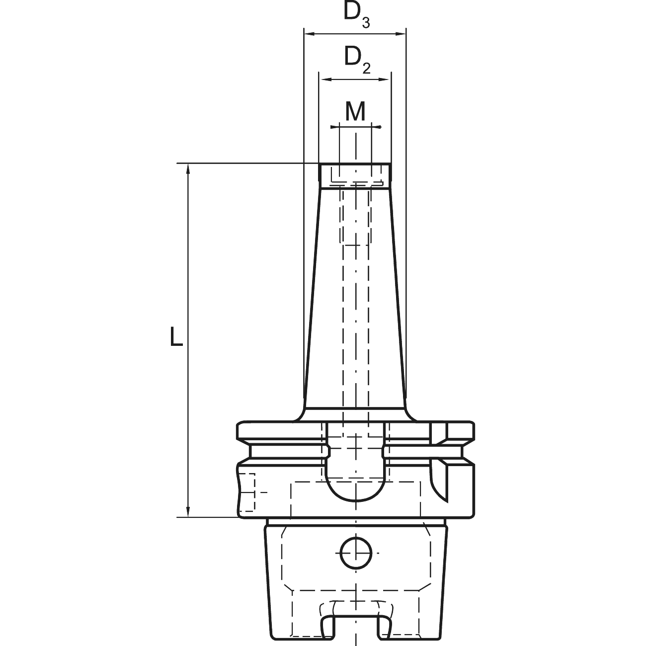 Tool holder for threaded coupling DIN 69893 HSK A