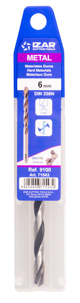 Burghiu varf carbura DIN338N  - 9100 - 02.50 mm IZAR