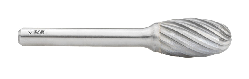 Carbide burr type E OVAL - 9257 - 09.60X06.00 mm INOX TOOTHING IZAR