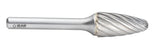 Carbide burr type F BALL-NOSED-TREE - 9268 - 09.60X06.00 mm STAINLESS STEEL CUT IZAR