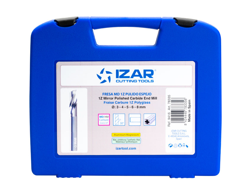 Freza polished Micrograin 1Z Aluminiu - 9416 - Set 3-4-5-6-8 mm IZAR