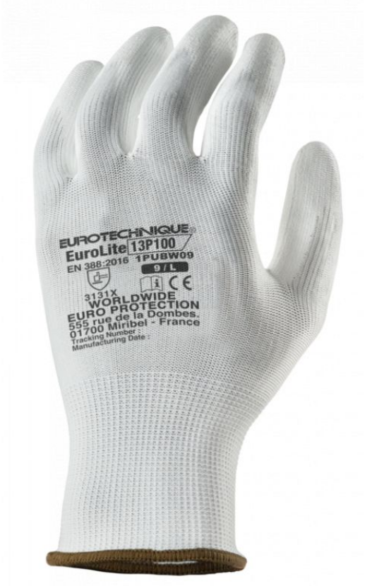 EUROLITE precision protective gloves, size 6, white, EUROTECHNIQUE