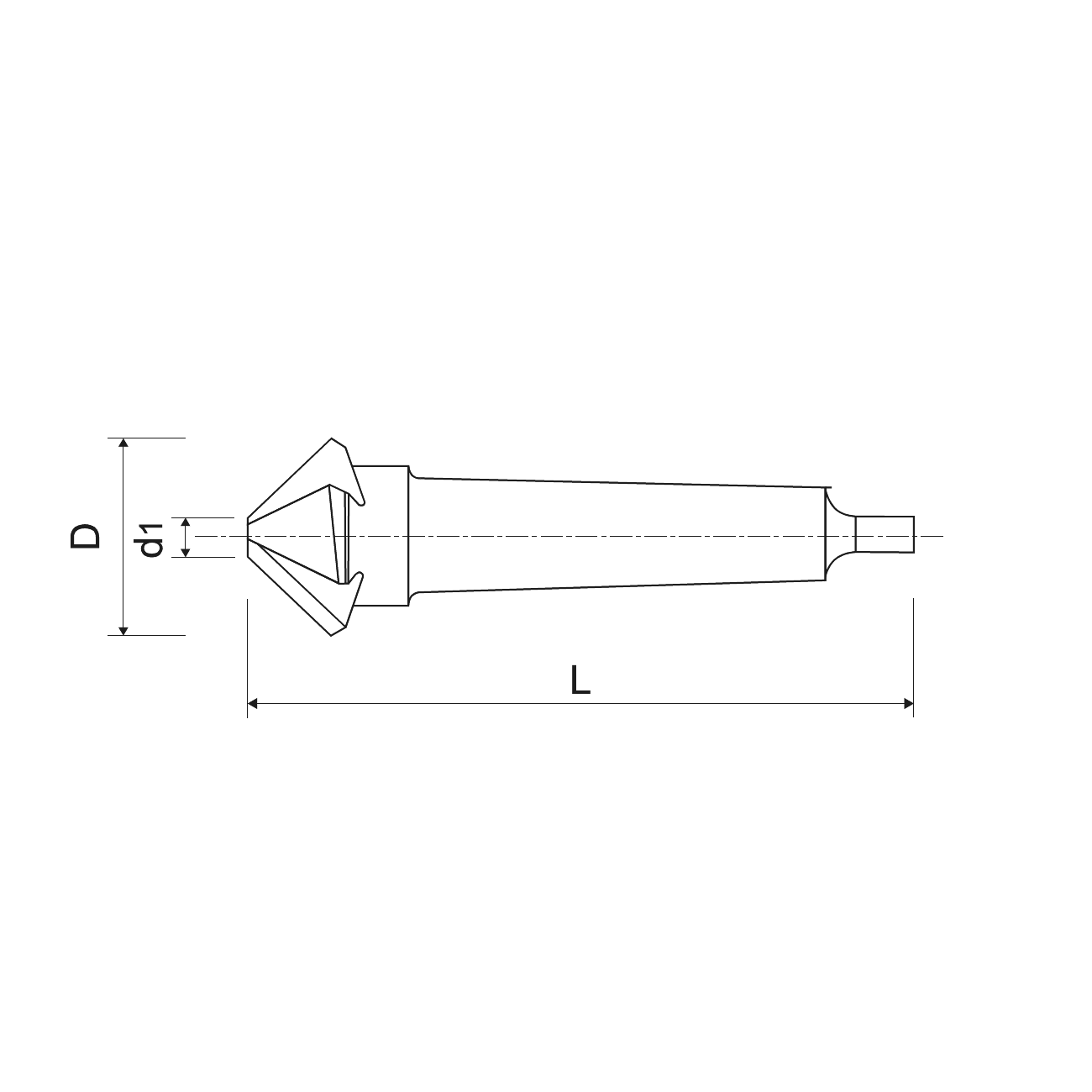 Weaver in HSS 90° with conical shaft WRK Z3