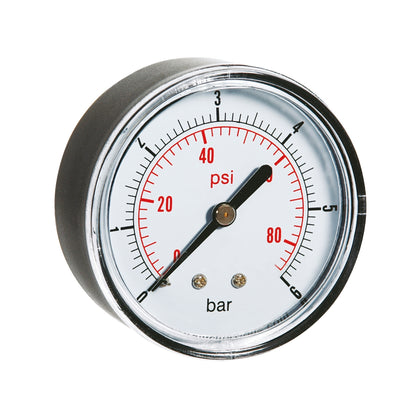 Dry pressure gauge in ABS housing, rear connection