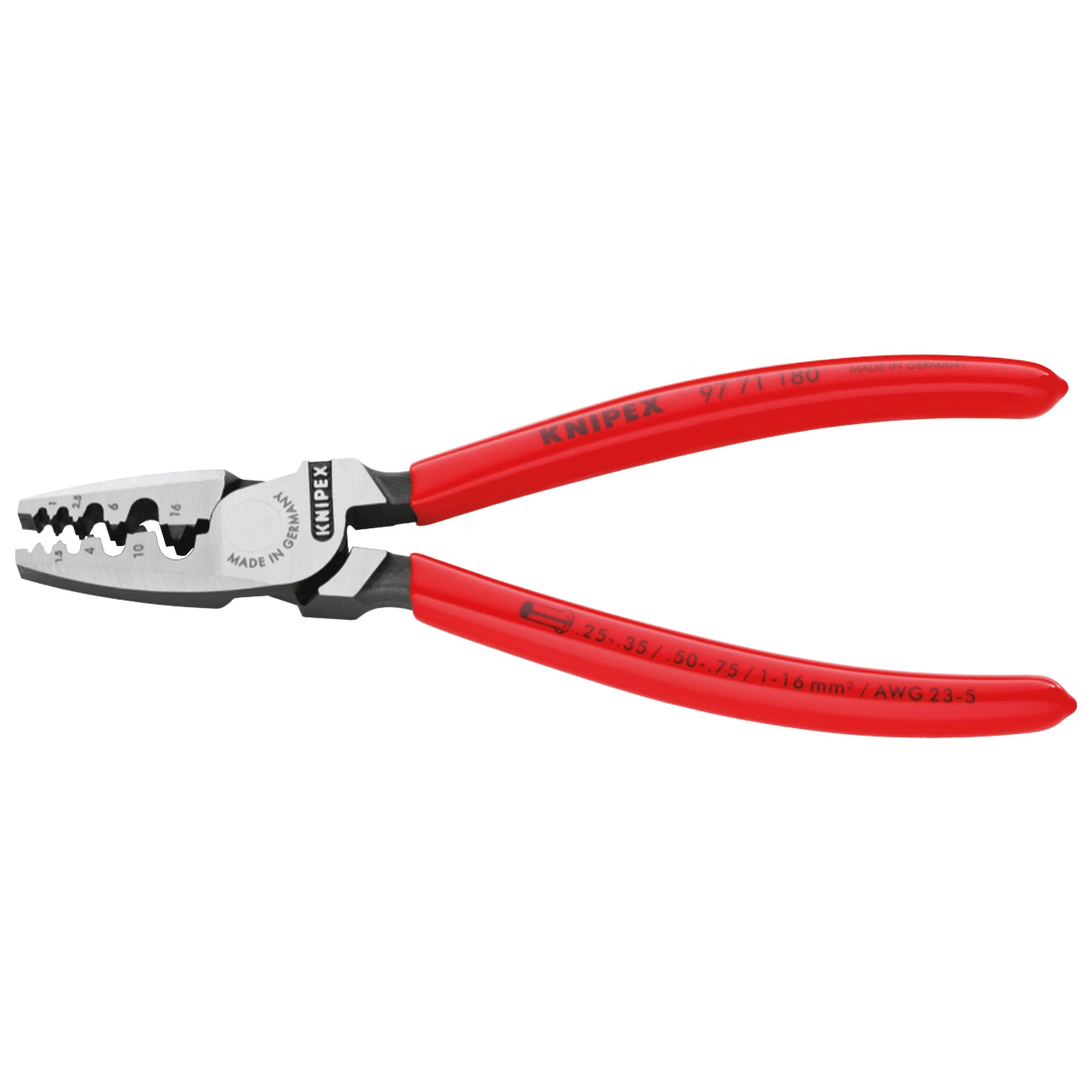 Crimping pliers for KNIPEX tool holders 97 71 180