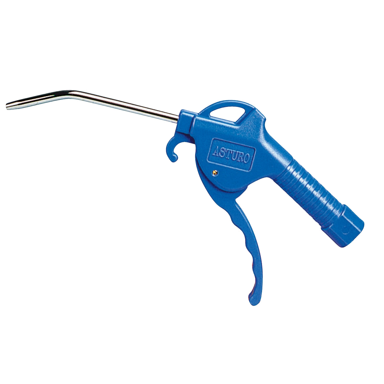 Plastic blow guns with extended reach, with bent spout