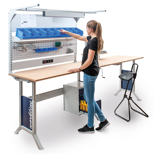 Basic and extension work table, clamp fixing, 3000x750x735mm - 1100, load capacity 200kg, BEDRUNKA