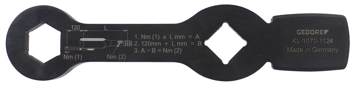 Cheie inelara de impact, dreapta, 34 mm, 195 mm, DIN 7444, Nr. 306 34, GEDORE - sefira.ro