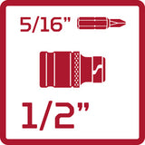 Adaptor de biti 1/4", de la antrenare hexagonala, la antrenare patrata, 25 mm, R47100103, GEDORE RED - sefira.ro