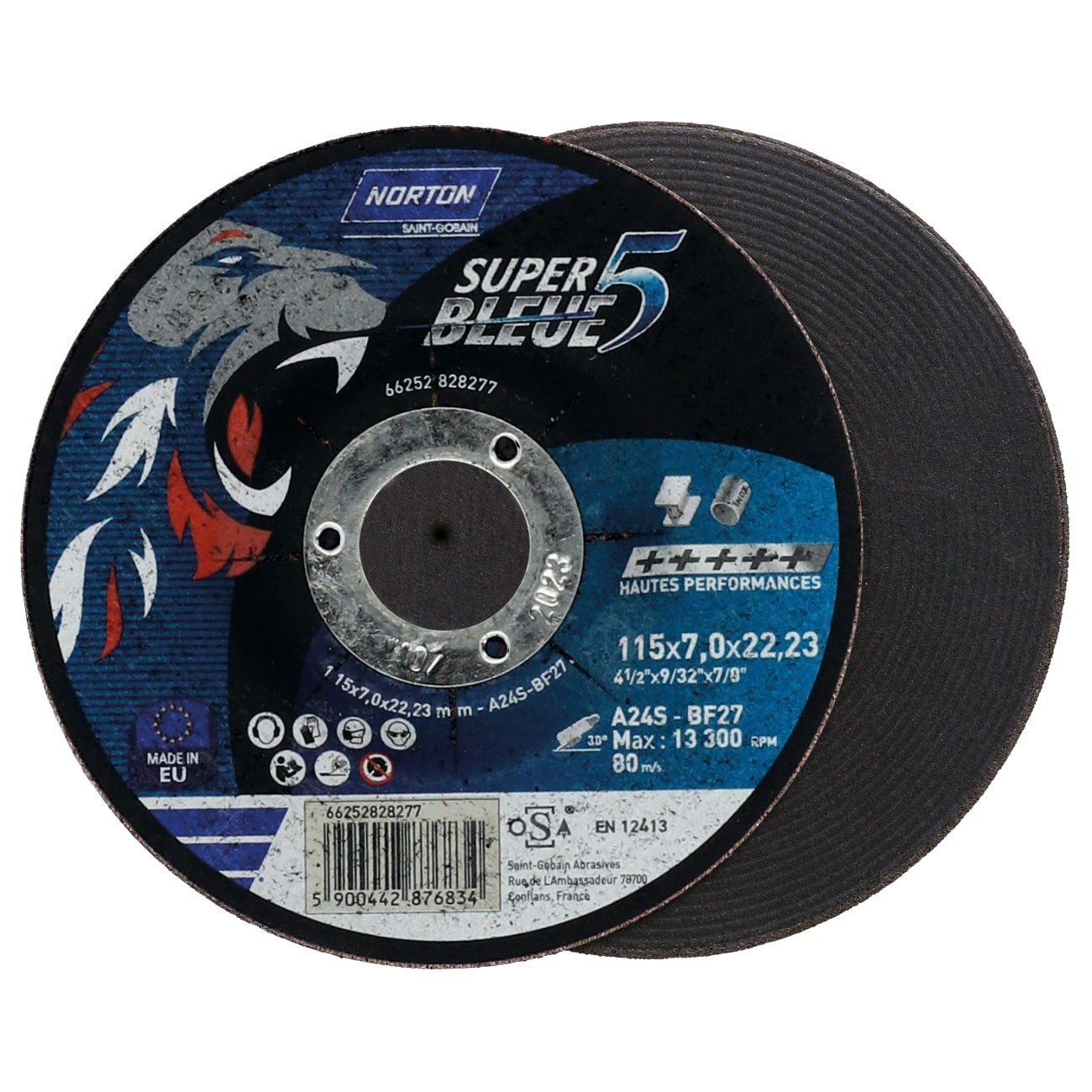 NORTON SUPER BLUE 4 depressed center grinding wheels