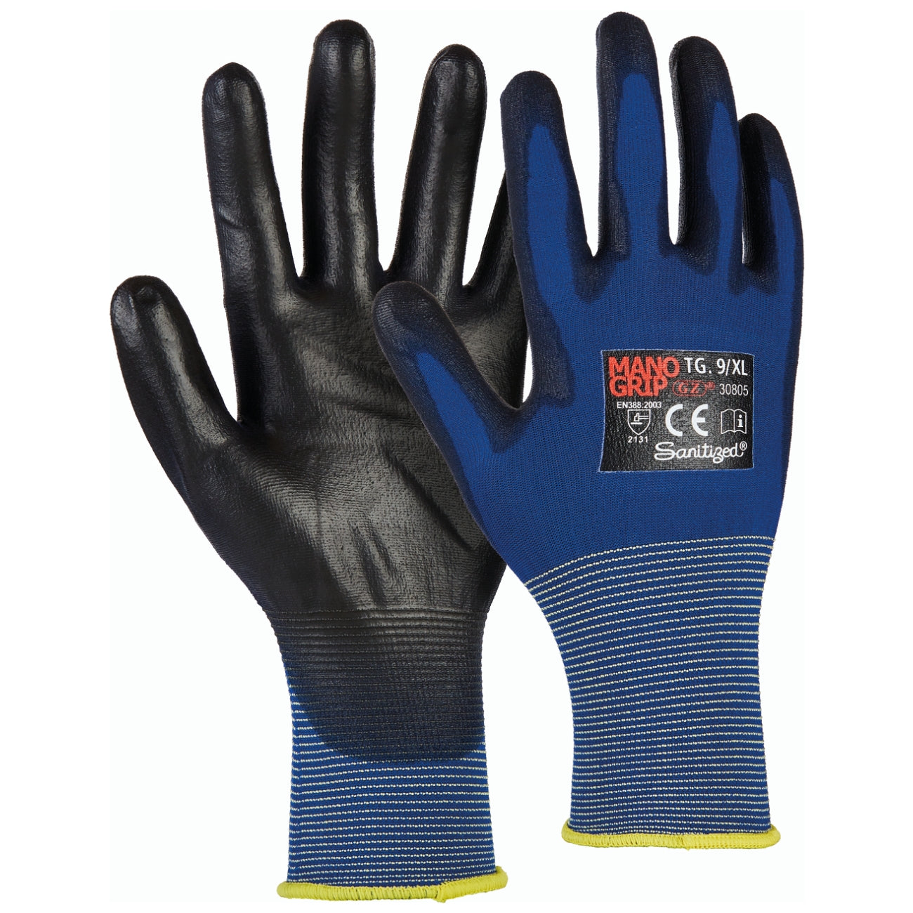 Lightweight nylon work gloves coated with polyurethane MANOGRIP 30805