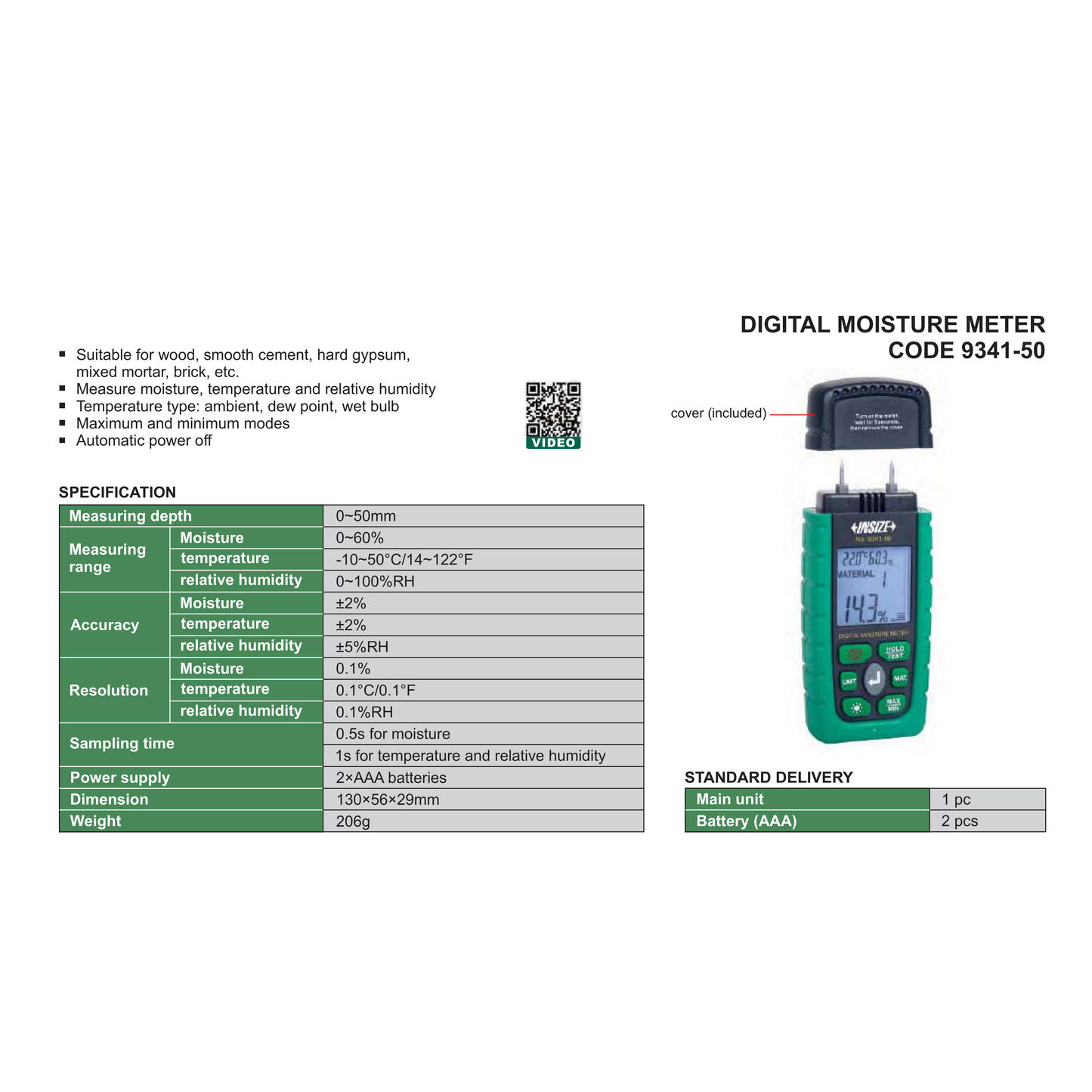 INSIZE Professional Digital Hygrometer