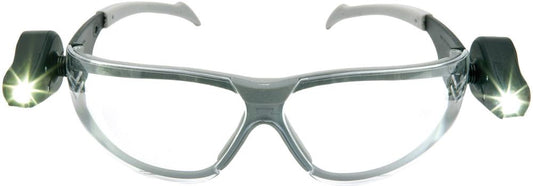 LIGHT VISION LED safety glasses, with battery-powered flashlight, 3M