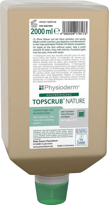 Pasta curatare pentru maini Topscrub® Nature, flacon Vario 2 L, PHYSIODERM - sefira.ro