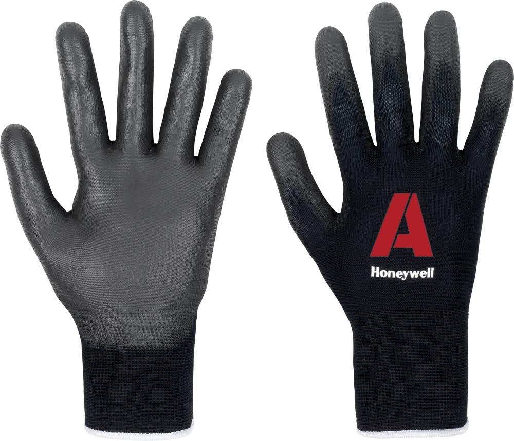 Manusi textile de protectie Vertigo Black PU C&G A, acoperire PU, marimea 7, HONEYWELL