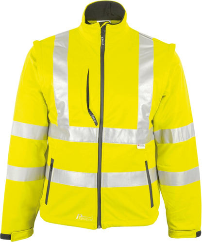 Reflective softshell jacket, size S, yellow