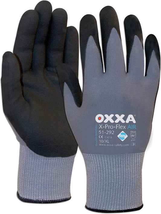 Protective assembly gloves X-Pro-Flex AIR, size 8, gray/black, OXXA