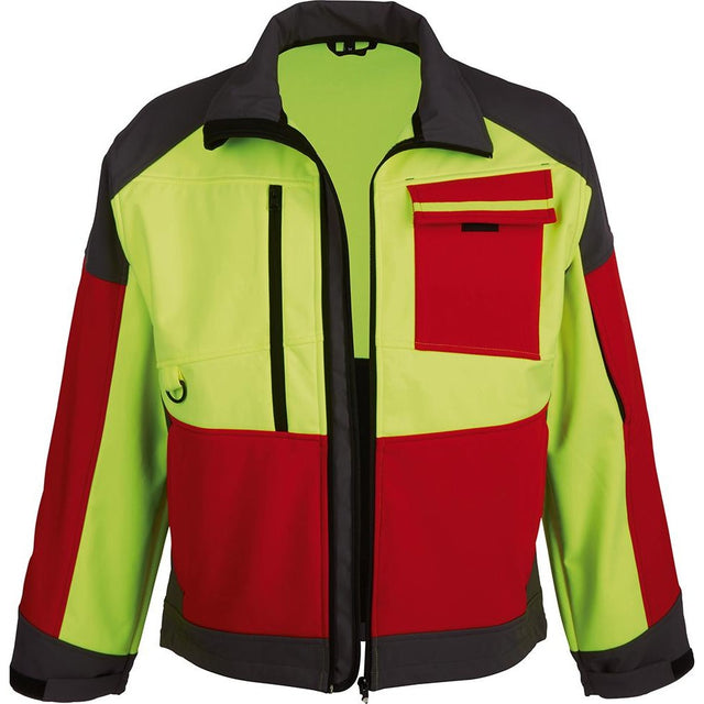 Jacheta Softshell Forest Jack Red, marimea S, galben fluorescent/rosu/gri, WATEX - sefira.ro