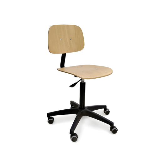 Swivel chairs with height adjustment and self-locking wheels