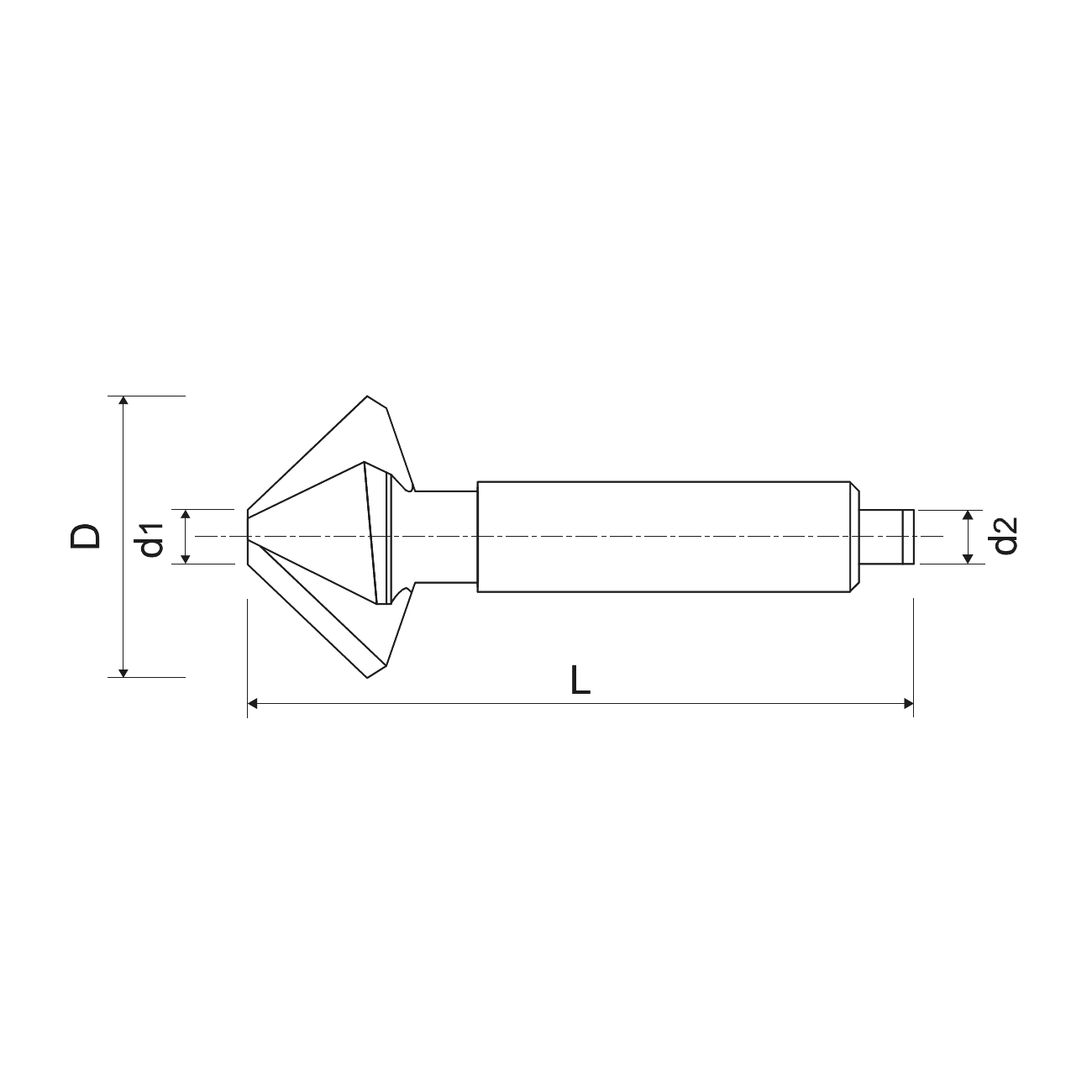 HSS 60° GRANLUND tap with long cylindrical shank Z3