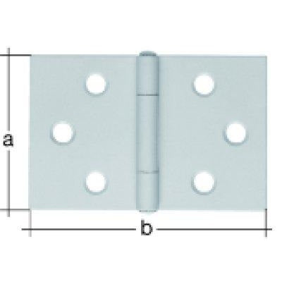 Balama pliabila, lata, din inox, 60 x 90 mm, fixare cu suruburi, stift nituit, ALBERTS - sefira.ro