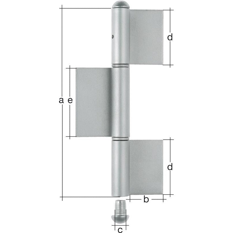 Balama de constructie din trei parti, KO8, otel, blank, 240 x 50 x 16 x 70 x 100mm, ALBERTS - sefira.ro