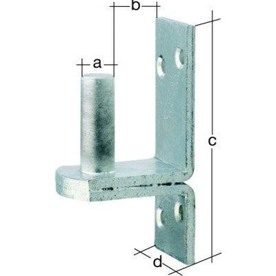 Balama pe placa, carlig DII, Ø 13mm, 100 x 35mm, distanta intre ax si placa 25mm, galvanizat la cald, ALBERTS - sefira.ro