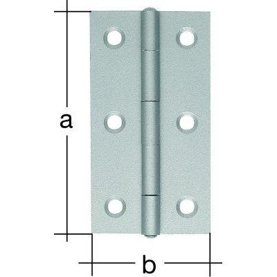 Balama pliabila, ingusta, din inox, 60 x 34 mm, fixare cu suruburi, stift nituit, ALBERTS - sefira.ro