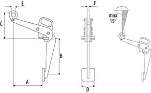 Lifting tongs CVB-0.5 load capacity 500 kg