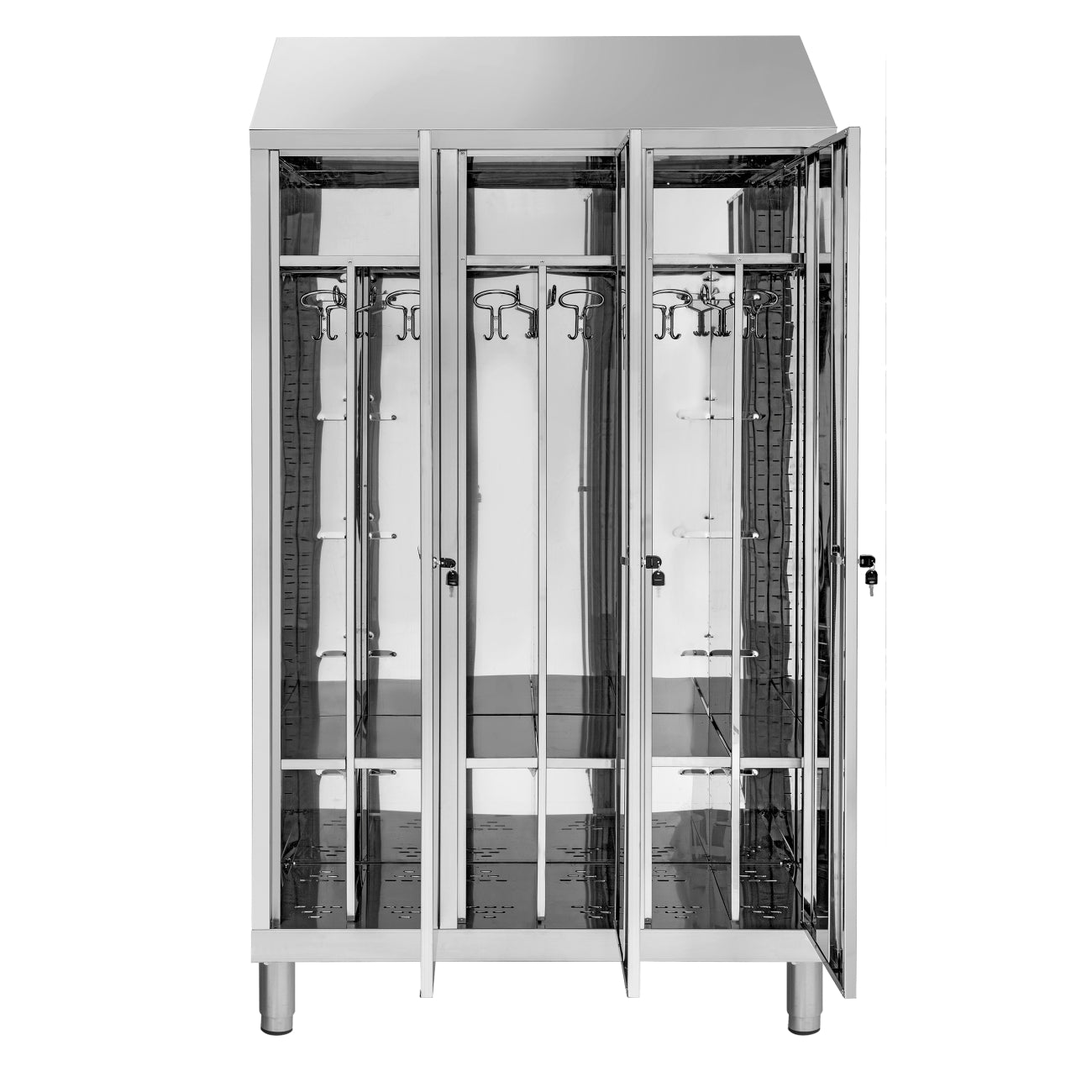 Dirty/clean clothes cabinets made of AISI 430 stainless steel