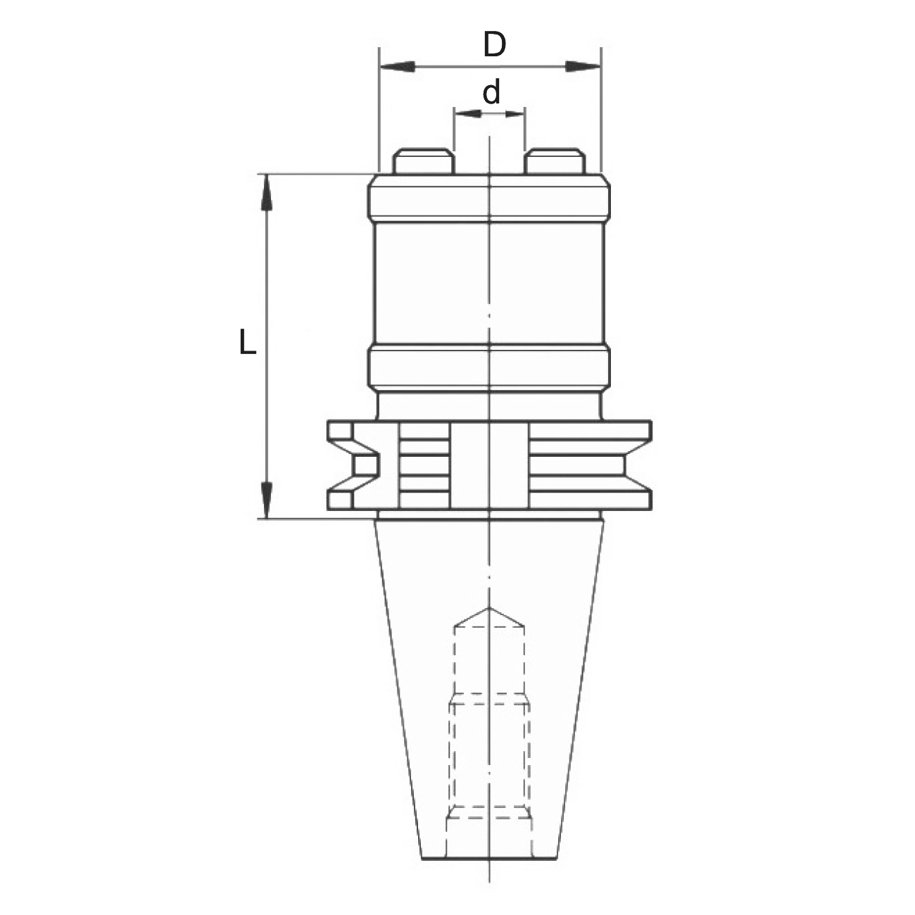 Threading tool holder without axial compensation DIN 69871 SK form A SCM