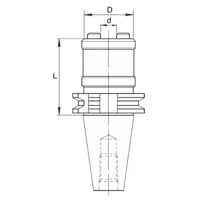 Threading tool holder without axial compensation DIN 69871 SK form A SCM