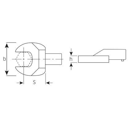 Open-end wrench 22/28 mm for STAHLWILLE torque wrenches 731/100