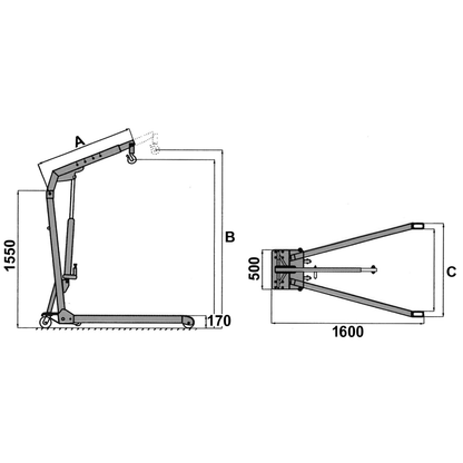 Macarale hidraulice pliabile B-HANDLING