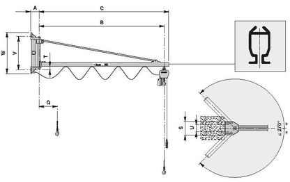 Macarale de perete cu brat profilat GIS SYSTEM KB B-HANDLING