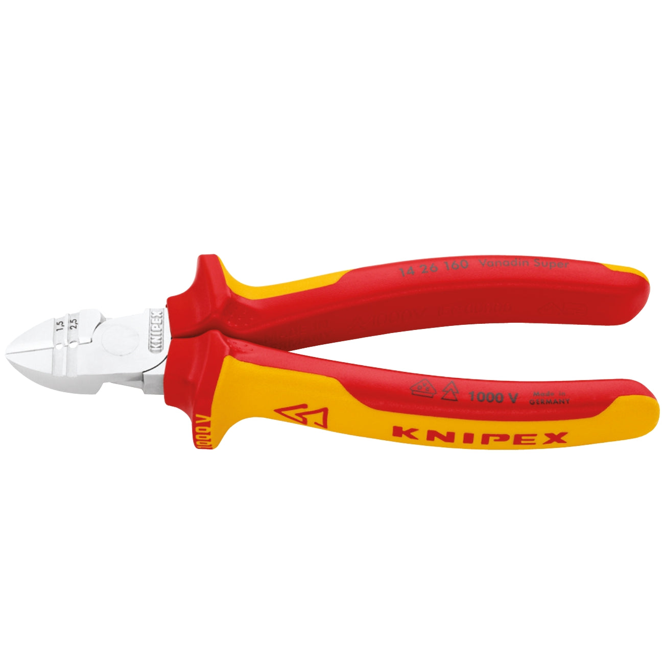 Side cutter pliers with VDE insulated stripper 1000 volts KNIPEX 14 26 160