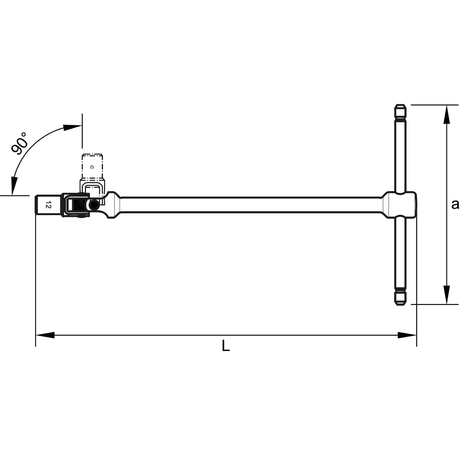 Chei tubulare hexagonale pivotante cu maner in T WODEX WX1910 - sefira.ro