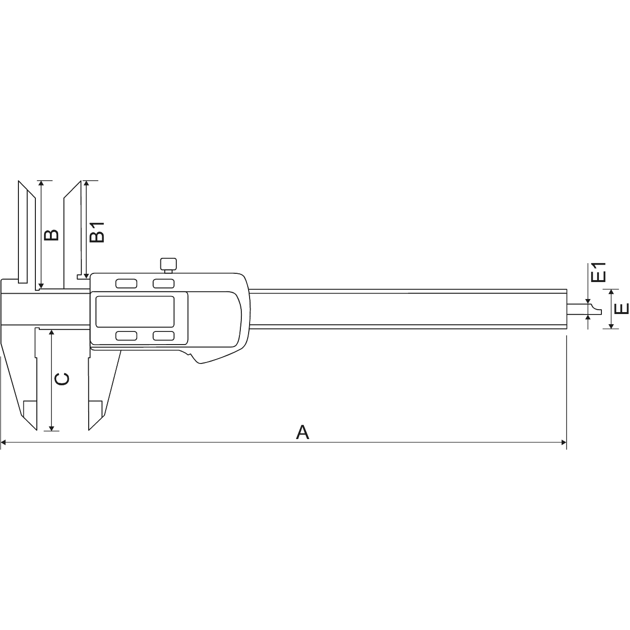 Digital caliper with long jaws for internal measurements ALPA AA104