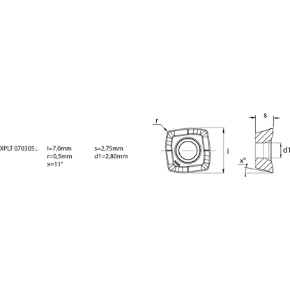 Single-sided inserts XPLT MM KERFOLG MINIFEED