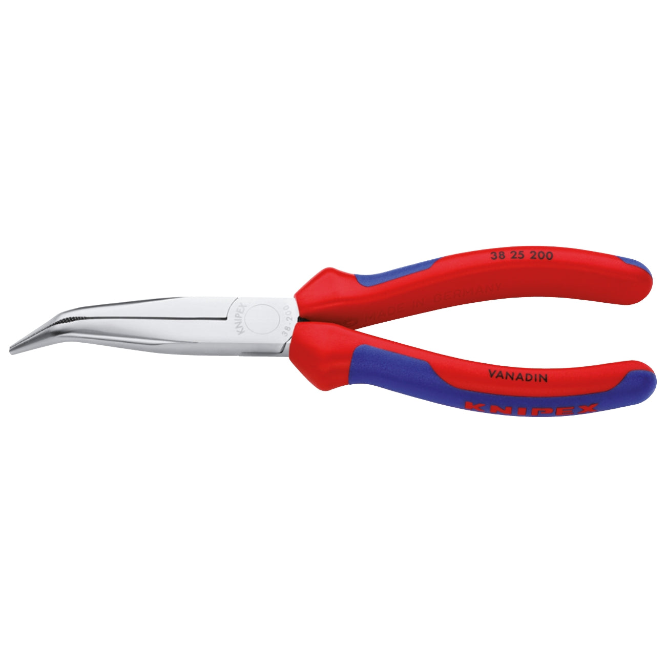 Long half-round nose pliers with bent nose KNIPEX 38 25 200