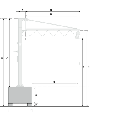 SC mobile jib cranes with palletized base B-HANDLING