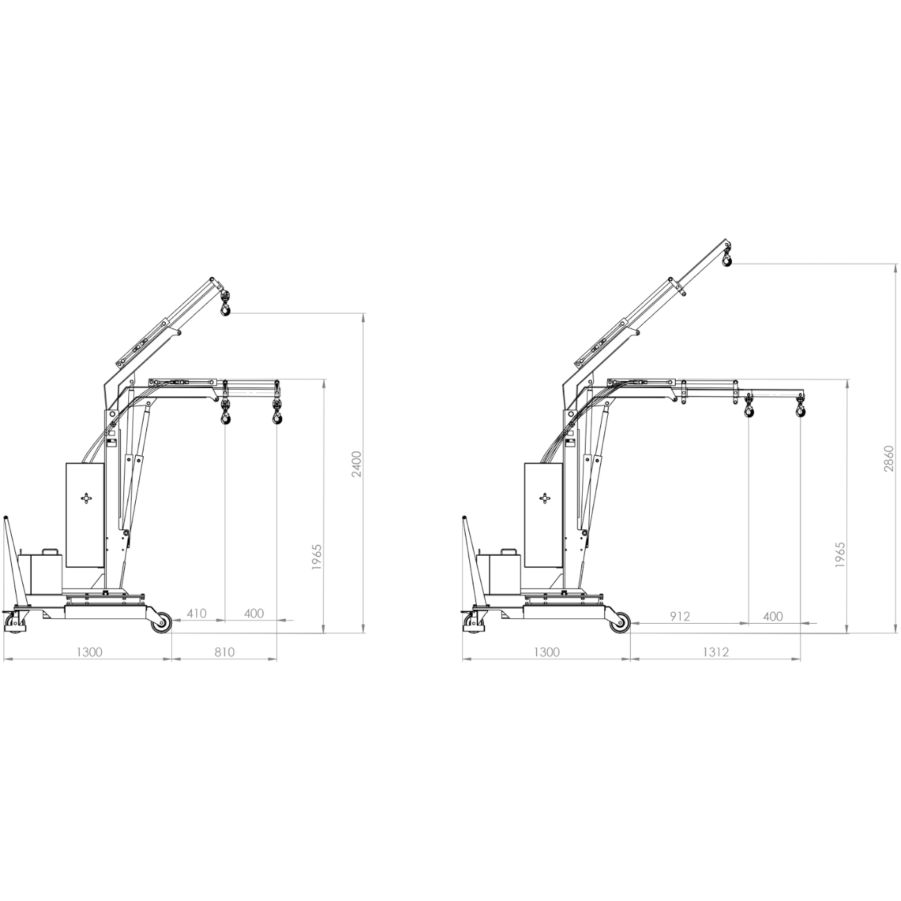 Macarale rotative cu balast cu ridicare si extensie electrica B-HANDLING