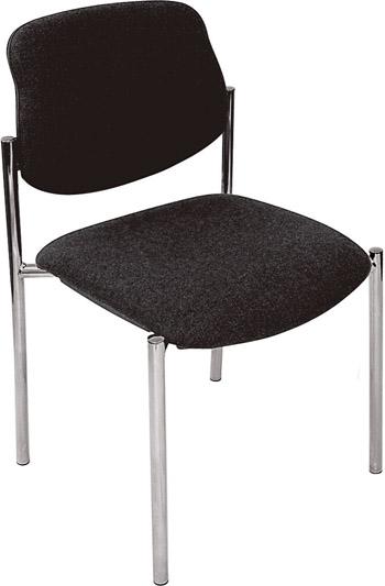 Scaun vizitator model STYL, picioare cromate, tapiterie neagra, sezut 450 x 480 mm, dimensiuni 830 x 500 mm, 4 bucati - sefira.ro